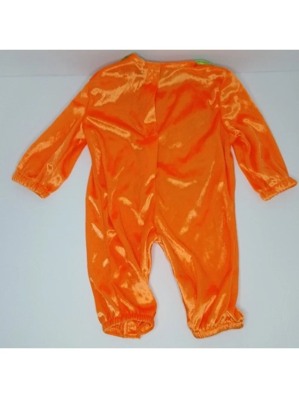 Infant Pumpkin Halloween Costume 0-6 Months Velour Jumpsuit & Hood 2PC
